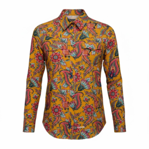 Camisa estampado flores amarilla