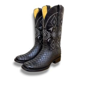 Botas Negras grabado piton