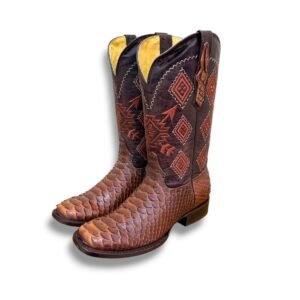 Botas miel grabado piton
